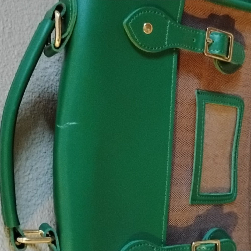 Collectif Green and tweed Satchel backpack Bag - Picture 8 of 8